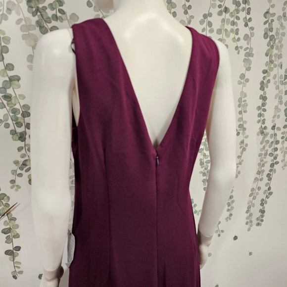 NWOT Vince Camuto Ruffe Front Sleeveless Gown SZ 12 Plum - Picture 7 of 11
